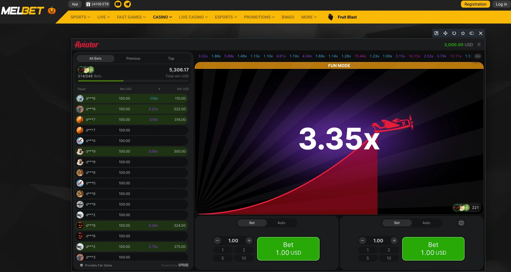 melbet aviator interface